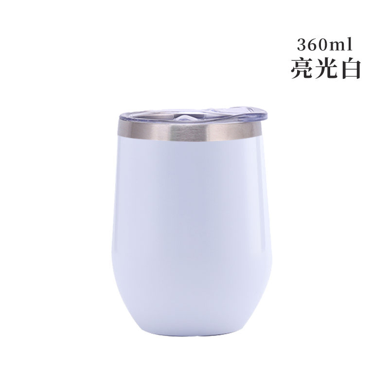 Taza de cáscara de huevo de 12oz transfronteriza regalo de doble capa de acero inoxidable copa de vino tinto taza de vientre grande aislamiento al vacío en forma de U swig pollo