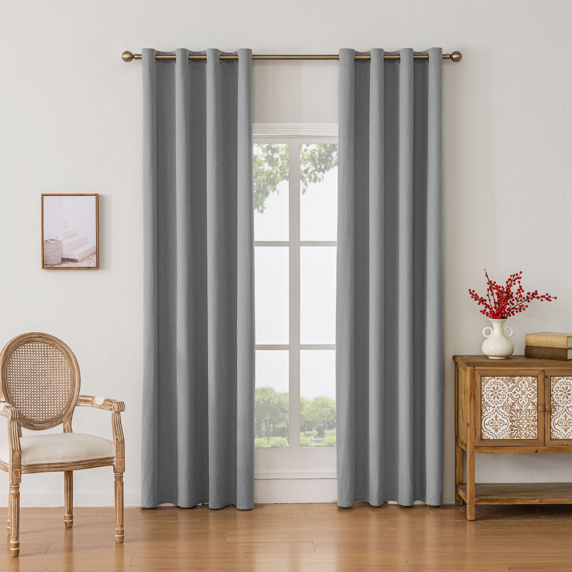 Transfronterizo exclusivamente para comercio exterior de Amazon, cáñamo sin luz, dormitorio, sala de estar, cortinas, cortinas al por mayor, curtains