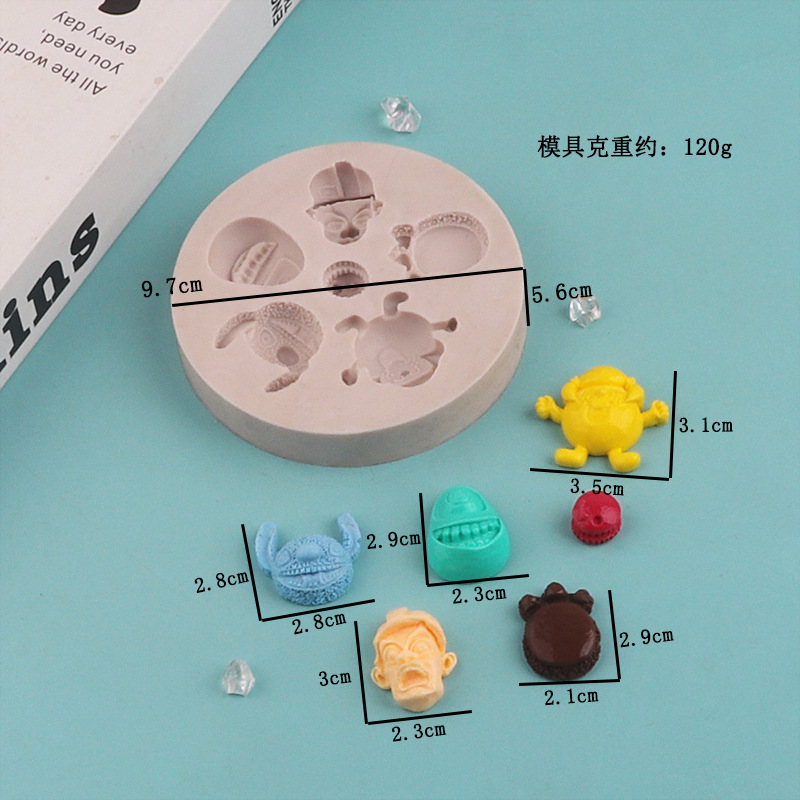 Molde de pastel de silicona pequeño juguete huellas fondant chocolate molde caramelo galletas molde DIY hornear herramienta