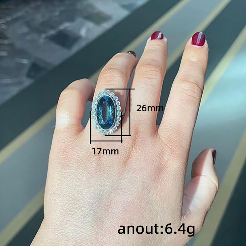 De Gros Style Simple Brillant Ovale Le Cuivre Incruster Zircon Anneaux display picture 1