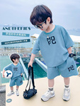 Летний комплект для мальчиков, нарукавники, детская летняя одежда для отдыха, короткий рукав, в западном стиле, детская одежда