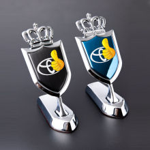 专用于丰田凯美瑞 CHR车标外观立标改装皇冠爆改配件金属装饰用品