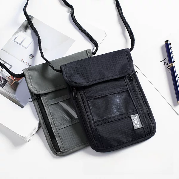 Anti-RFID Car Key Mobile Phone Radiation Electromagnetic Signal Shielding Bag Anti-theft Neck Bag Chest Bag Certificate Storage Bag