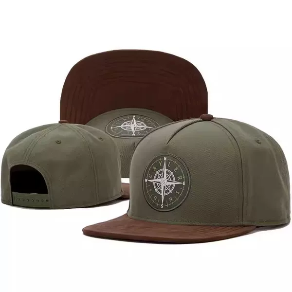 Cross-Border American-Style Flat-Brim Color-Block Baseball Cap Summer Sunshade Sun Protection Hat Compass Embroidery Wide-Brim Casual Baseball Cap