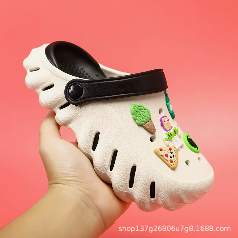 Детская обувь с отверстиями оптом, новая Нескользящая садовая обувь для мальчиков и девочек с мягкой подошвой, легкие двухсторонние сандалии из этиленвинилацетата с закрытым носком