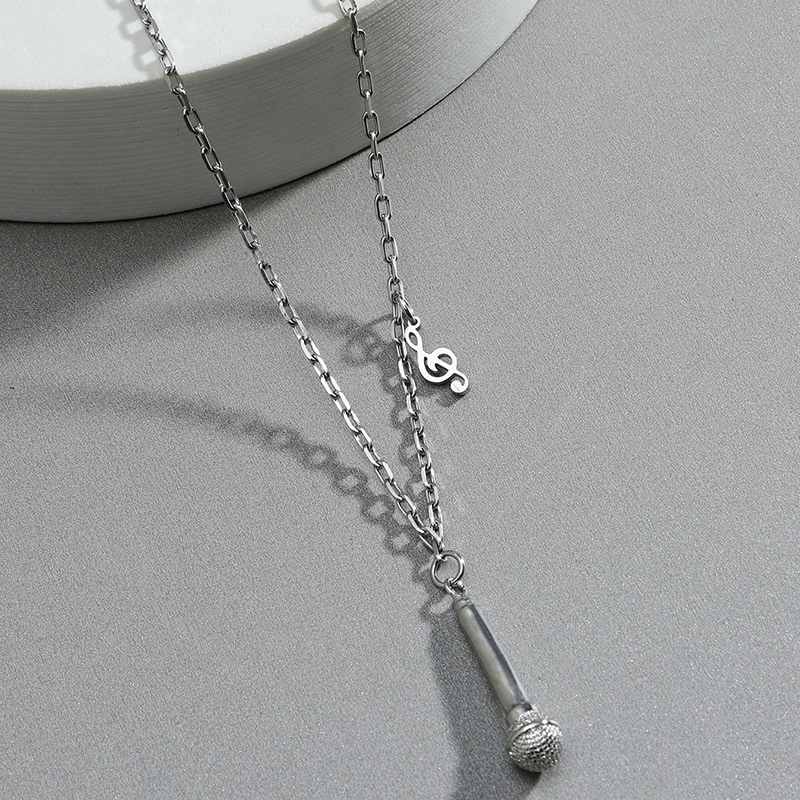 HIPHOP hip-hop trend microphone necklace personality fashion microphone pendant cross-border new