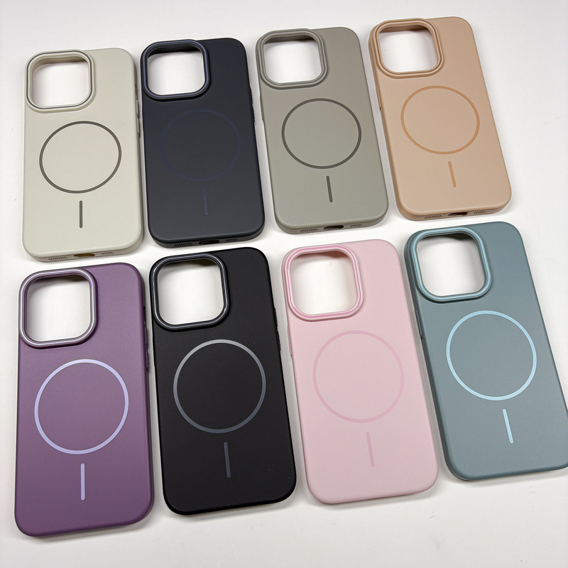 Apple 16Promax Magnetic Phone Case Iphone17 Skin-Feel Matte 14/15 Pure Color 13 Anti-Fall Protective Cover Apple 16Promax Magnetic Phone Case Iphone17 Skin-Feel Matte 14/15 Pure Color 13 Anti-Fall Protective Cover