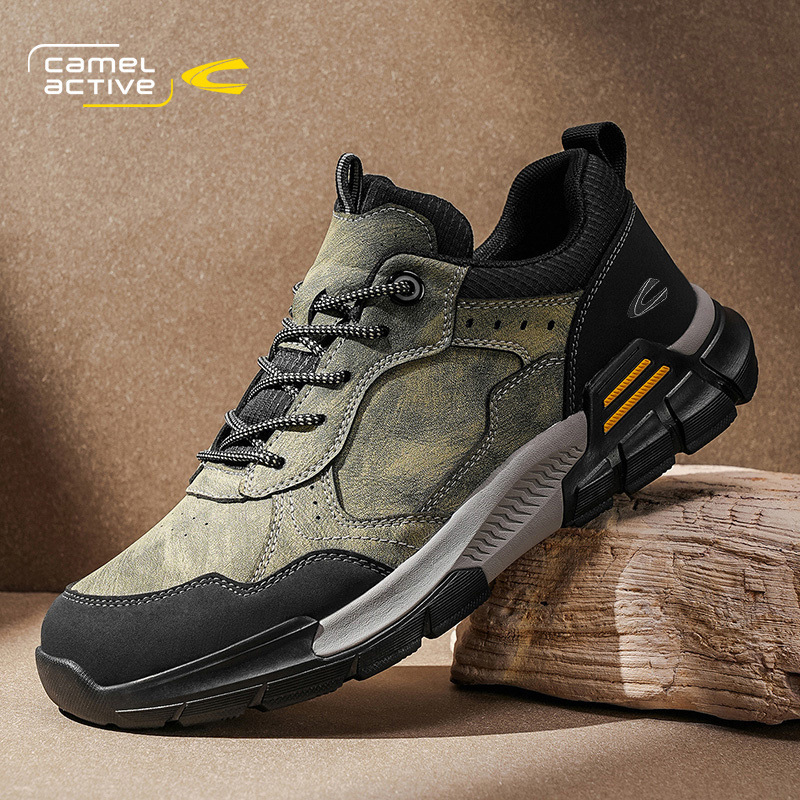 骆驼动感2025新款冬季鞋子男士防滑户外登山鞋百搭耐磨休闲运动鞋