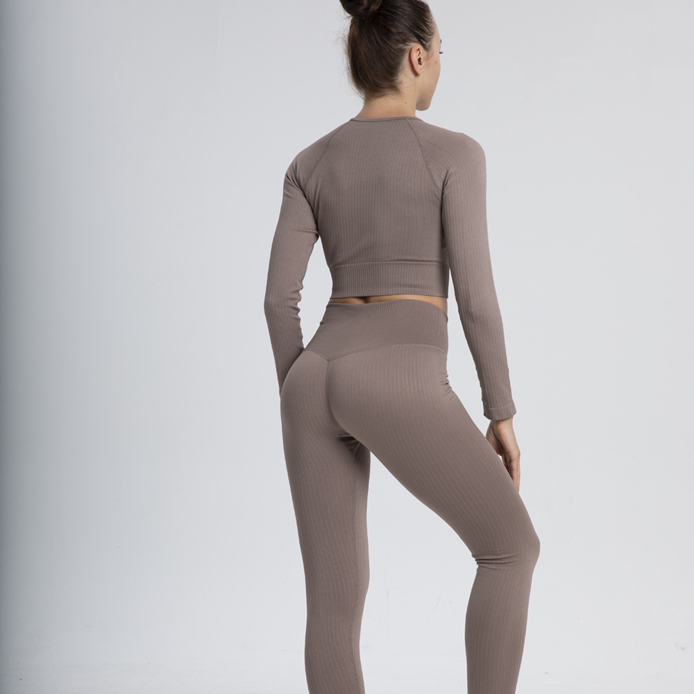 Sports Solid Color Nylon Round Neck Tracksuit Leggings display picture 17