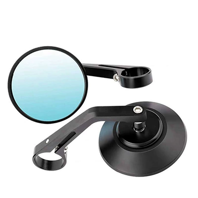 Cross-Border Motorcycle Full Cnc Motorcycle Handlebar Rearview Mirror Round Retro Modified Handlebar Reflector