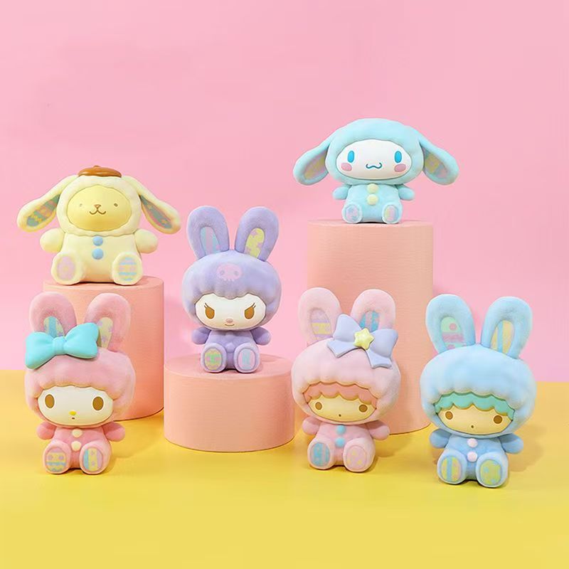 Miniso サンリオバニーセリーズブラインドボックスメロディーシナモンドッグクロメフィギュア人形デスクトップ装飾品|undefined