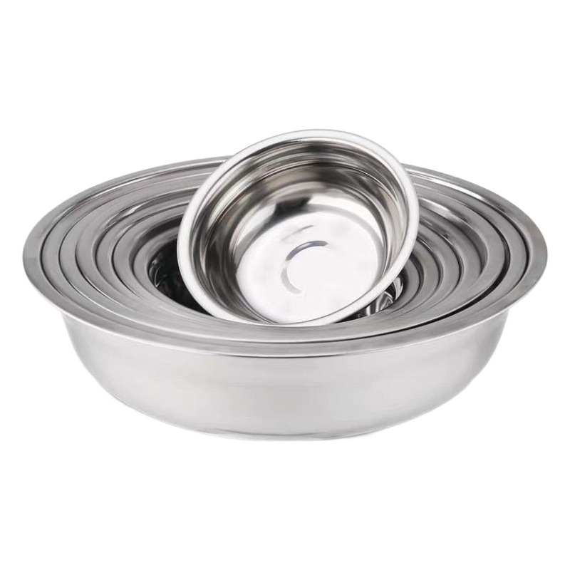 304 CUENCA DE ACERO INOXIDABLE tamaño pequeño hogar cocina redonda cuenca vegetal y cuenca de fideos cuenca vegetal sopa cuenca tazón de acero inoxidable