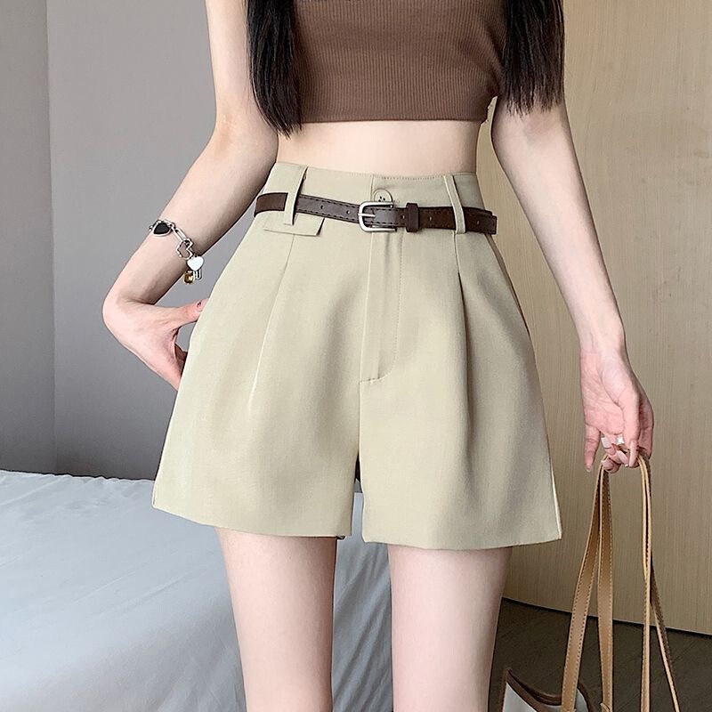 New Arrival Gray Suit Shorts for Women, Summer High-Waisted Wide-Leg Workwear Casual Pants for Petite Women New Arrival Gray Suit Shorts for Women, Summer High-Waisted Wide-Leg Workwear Casual Pants for Petite Women