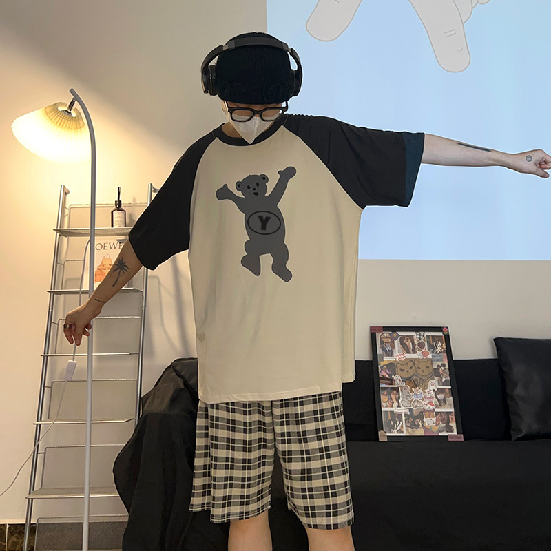 플레인 라운드넥 허그베어 [반팔+반바지+바지]