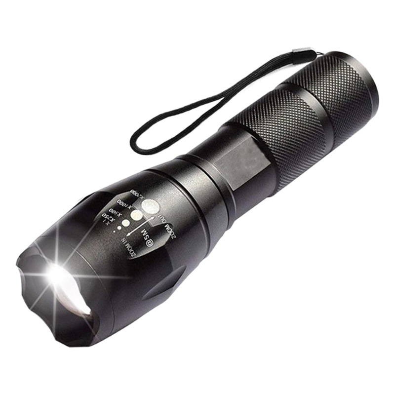 Linterna de zoom telescópica transfronteriza hogar noche al aire libre pesca noche montar fácil de llevar linterna de luz fuerte