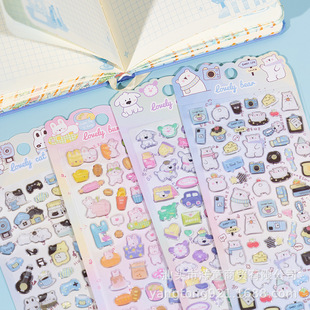 YT-EA transparent crystal glue cartoon animal stickers cute stickers DIY three-dimensional hand account diary decoration reward