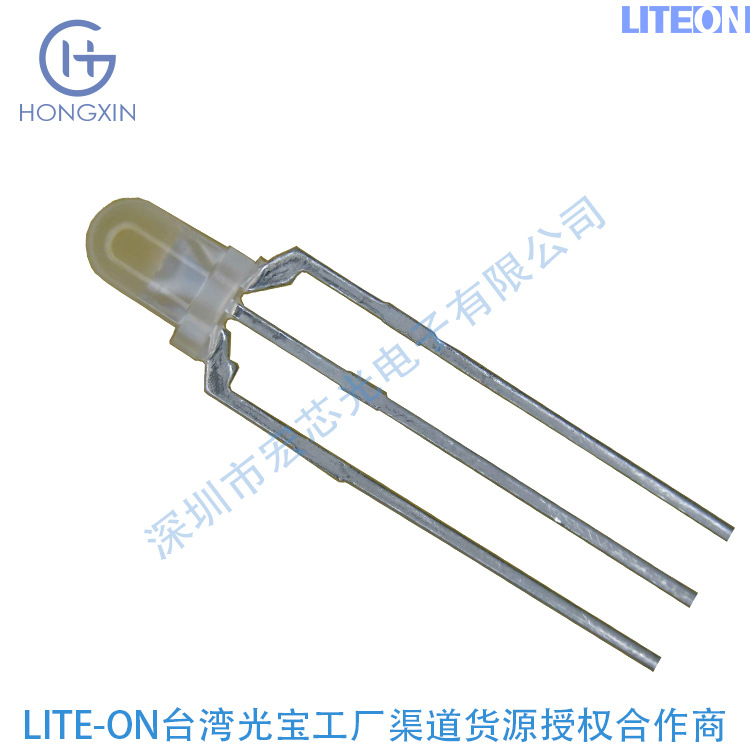 Dual-color LED with three-pin mounting, 5mm through-hole, red/orange and green light, high and low temperature, LTL-30EH