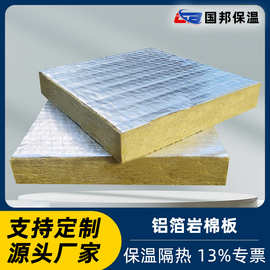 铝箔岩棉板批发岩棉保温板防火隔热隔音棉耐高温户外保温材料铝膜