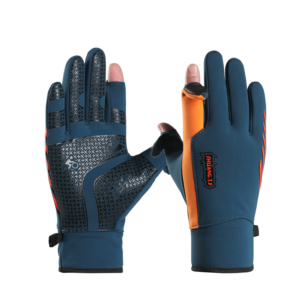 Guantes de ciclismo al aire libre para hombres de otoño y invierno deportivo impermeable a prueba de frío a prueba de viento con guantes calientes de pantalla táctil gruesos