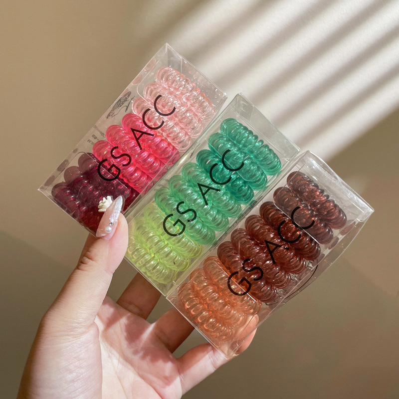 Línea telefónica transparente banda de pelo sin costuras cuerda de pelo de verano femenino banda de goma de verano corbata femenina cabeza 2022 nuevo tocado cuerda de pelo