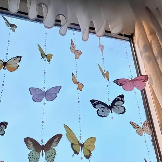 Cross-Border Butterfly Bead Curtain Door Curtain Photo Background Props Home Door Curtain Curtain Home Christmas Decoration