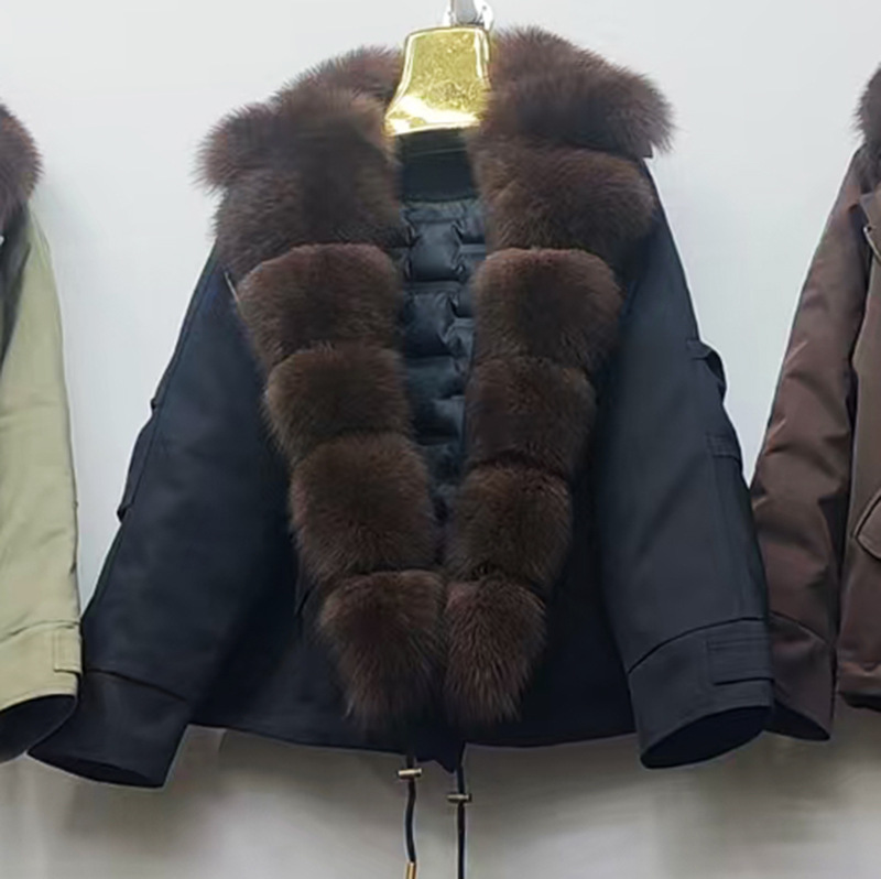 25 New Popular Foreign Trade Winter Warm Real Fox Fur Casual Large Fur Collar down Lining Parka down Jacket 25 New Popular Foreign Trade Winter Warm Real Fox Fur Casual Large Fur Collar down Lining Parka down Jacket