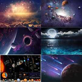 科学教育宇宙星空太空银河系大海报图片墙贴客厅装饰画不干胶贴纸