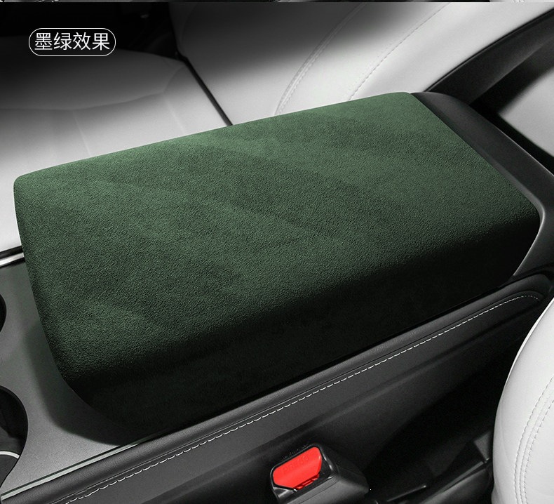 2024 New Tesla Model 3/Y Upgrade Version Armrest Box Cover Pad Suede Leather Full Interior Modification Dashboard