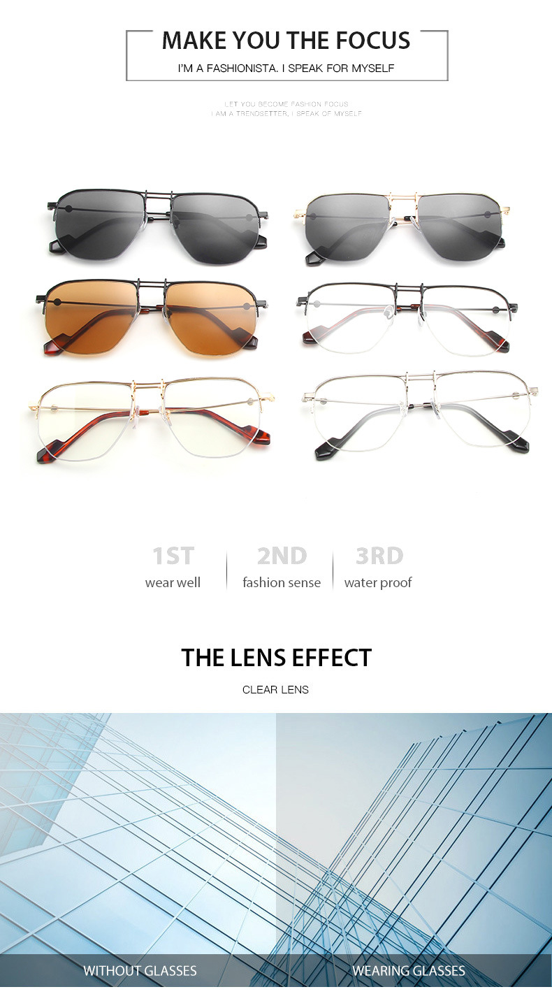 Casual, Exaggerated Style Casual Exaggerated Solid Color Ac UV400 Protection Polygon Half Frame Women's Sunglasses