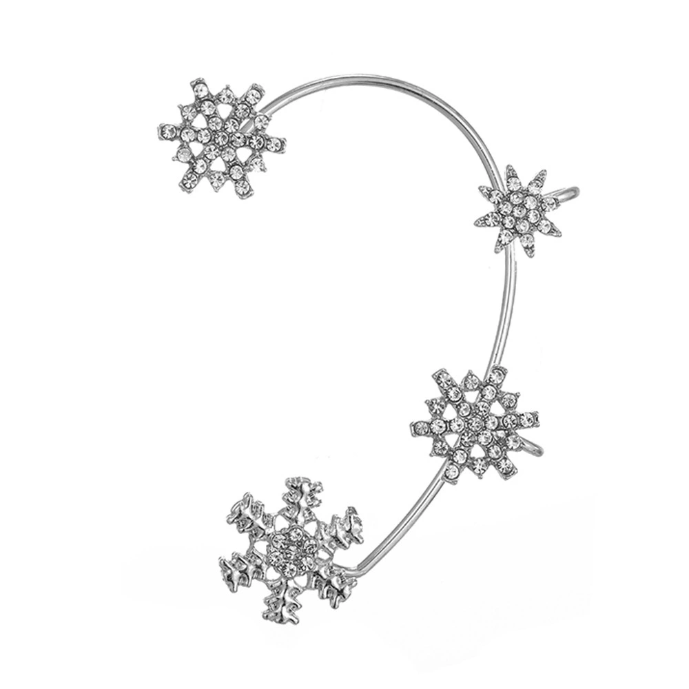 Модные клипсы для ушей, серьги, Aliexpress, стиль легкой роскоши, инкрустированы кубиками, стиль высокого качества, со снежинками
