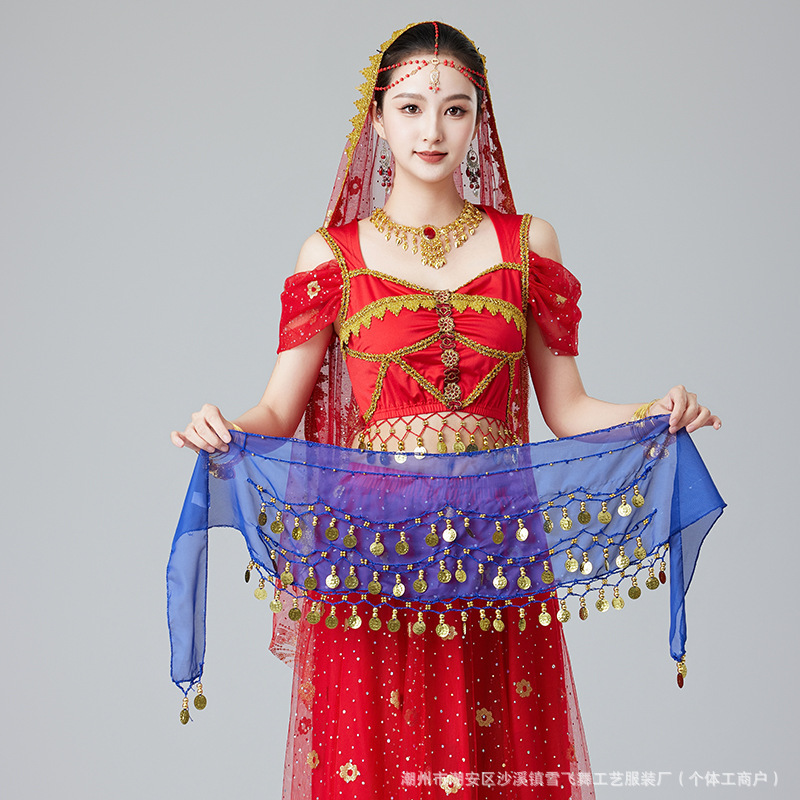 メーカー卸売りベリーダンス腰封腰鎖インドダンス腰巾ダンス演技服腰飾り手作り金貨公演|undefined