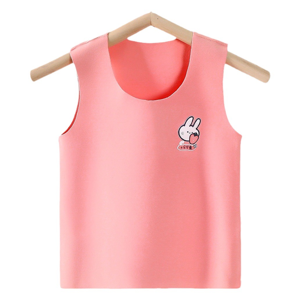 Children's De velvet vest autumn and winter infant boneless trace boys' inner wear girls' warm baby vest waistcoat underwear