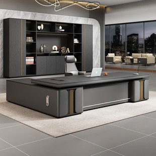 Office Ceo Desk Boss Desk and Chair Combination Modern Light Luxury High-End Manager Desk Commercial Executive Desk Office Furniture