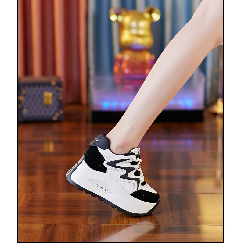 Giày sneaker chunky đế dày lưới thoáng khí mùa hè thu cho nữ — Màu đen chi tiết 17