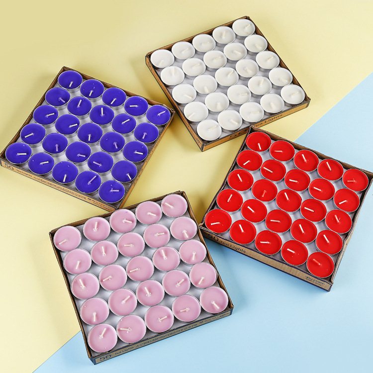 Fabricantes al por mayor círculo de vela de banana cumpleaños romántica atmósfera sin humo decoración de boda lámpara de té velas pequeñas