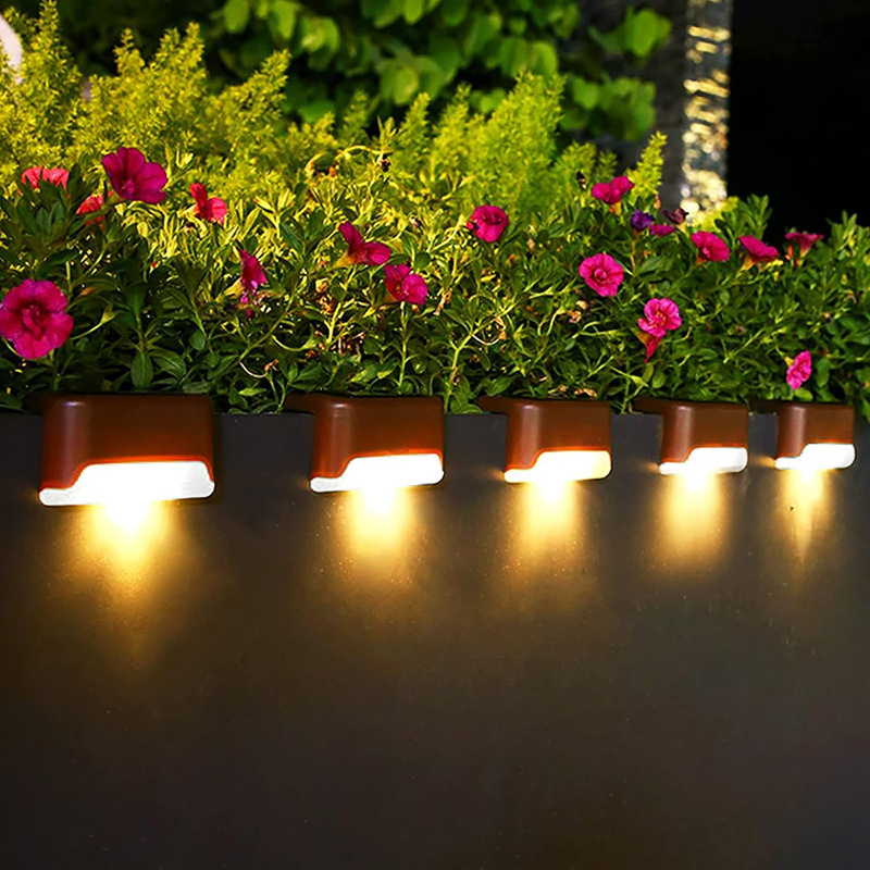 Cross-border hot solar step light outdoor waterproof fence light stair deck terrace courtyard fence decorative light
