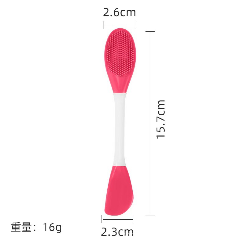 両頭のシリカゲルのマスクは顔をきれいにしてマッサージして泥の膜を塗って顔の自作の軟膜のツールの専用のブラシを塗ります。