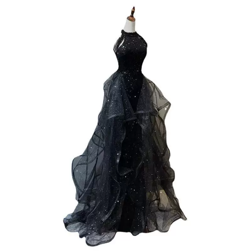 Черные ногти с sequins, вечернее платье, юбка, новая коллекция