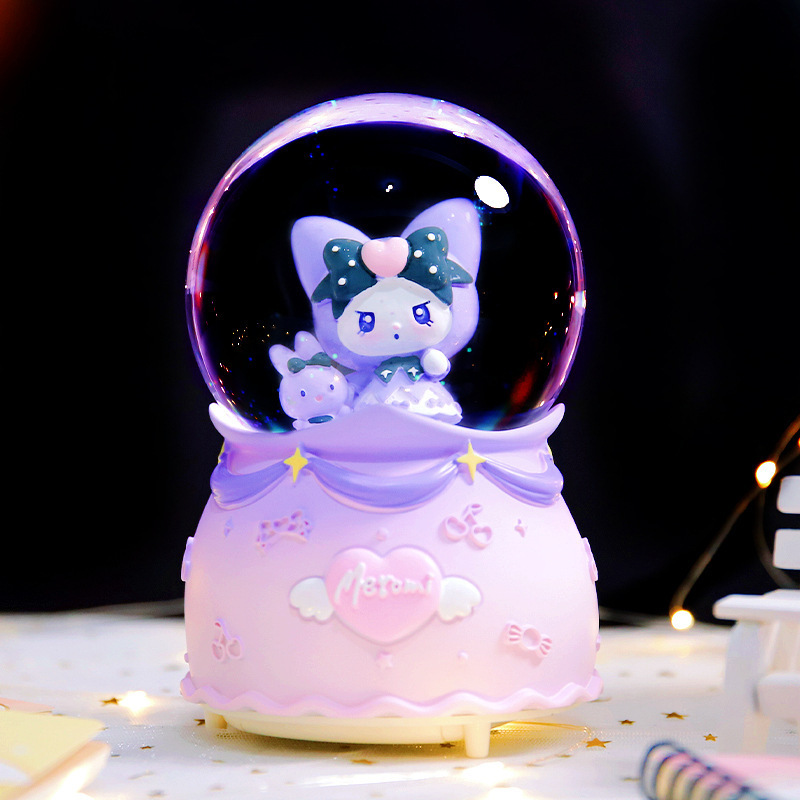 Nuevas estrellas de dibujos animados desean decorar bolas de cristal nieve brillante atmósfera interior de ocho cajas de sonido regalo para estudiantes