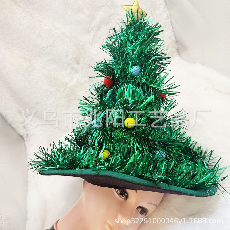 Sombrero del árbol de Navidad suministros de decoración de Navidad no tejidos de seda de lluvia sombrero de Navidad suministros de fiesta de vestir sombrero de Navidad
