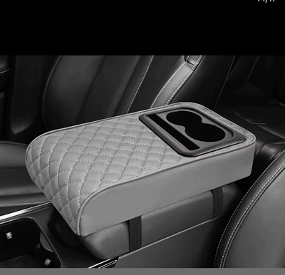 with cup holder comfortable elbow – Armrest box pad - grey