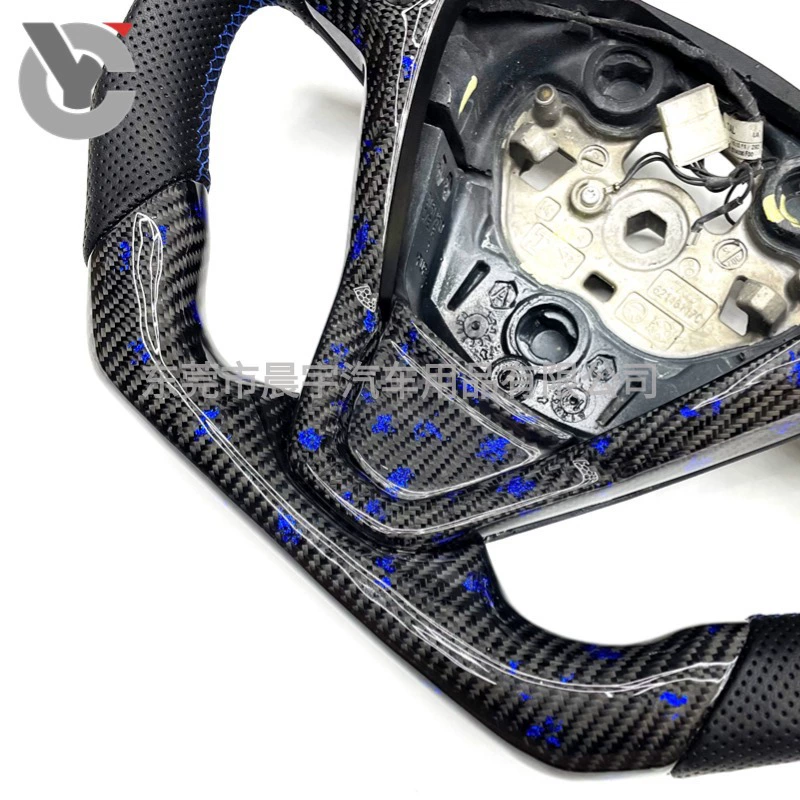 Подходит для Ford Fiesta MK67 Focus ST настоящее карбон волокна квадратное рулевое колесо золотое фольга подлинная кожа спортивная гоночная модель