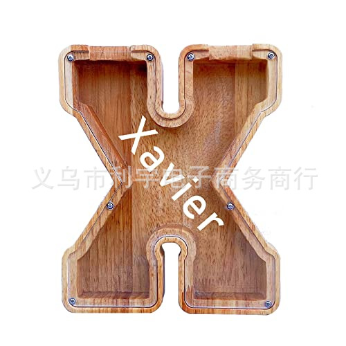 Los fabricantes suministran nuevas huchas de letras inglesas de madera grandes transfronterizas, huchas de vidrio transparente, logotipos imprimibles