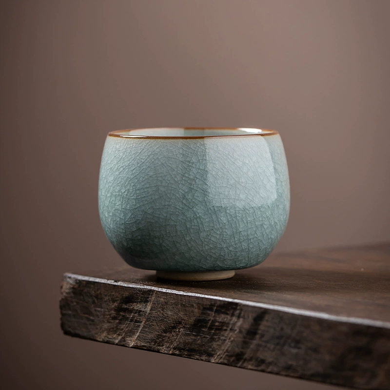 Ruyao Ice Flower Ceramic Single Jianzhan Tea Cup High-end Master Cup Retro Tea Cup Chinese Personal Special Tea Cup
