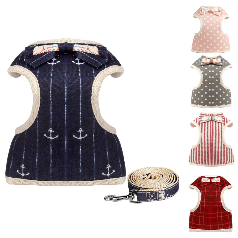 애완 동물 조끼 개폐식 견인 로프 고양이 로프 크로스 보더 가슴 스트랩 개 고양이 의류 개 체인 공장 직공급