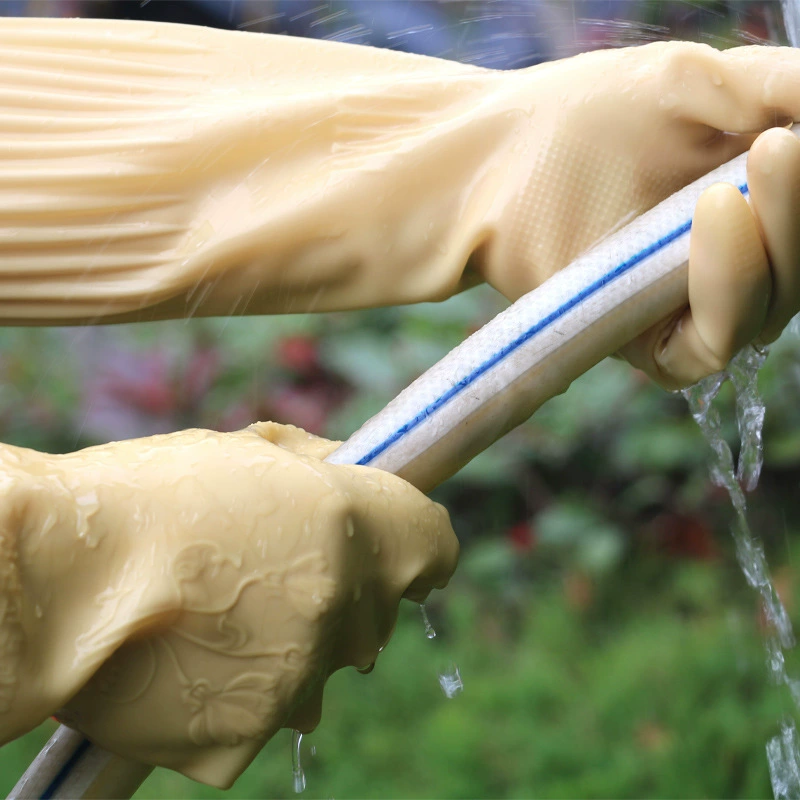 Long rubber soft non-slip acid-base gloves