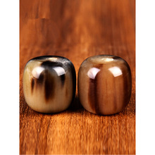 藏式天然藏式牦牛角短桶珠 鼓珠勒子顶珠腰珠散珠佛珠手串路路通