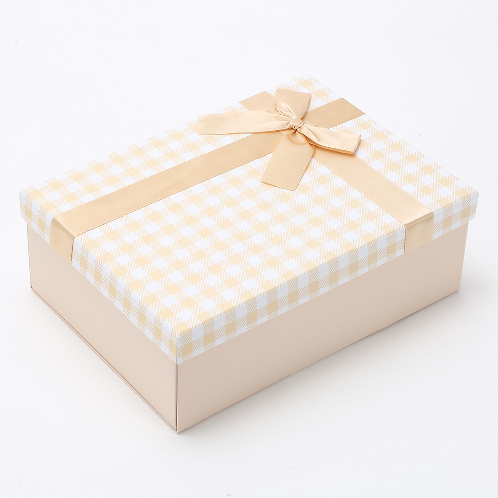 Caja de regalo plegable de una pieza, caja de regalo de vacaciones, caja de regalo de tapa, caja de regalo de arco de tapa, caja de regalo de vacaciones en stock