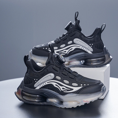 Fashionable sneakers, boys 'shoes, spring and autumn new leather, warm, primary school students' running shoes, children's basketball shoes,