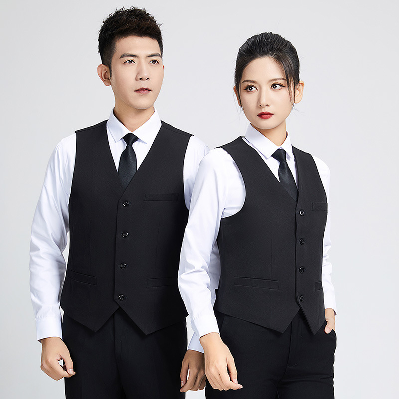 Billiards club overalls vest custom printed logo hotel catering ktv waiter overalls vest custom-made
